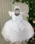 Vestido Baby Branco Busto Aplique Flores - Bebê Unicórnio Loja Infantil