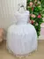 Imagem do Vestido Infantil Longo Branco Dama Manga Laços Tule