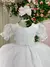 Vestido Infantil Branco Renda Tule Glitter Luxo Daminha - comprar online