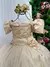 Vestido Infantil Longo Dourado Dama Florista Manga Princesa na internet
