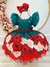 Vestido Infantil Verde Florido Com Cinto Pérolas Natal Festas na internet