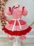 Fantasia Infantil Junino Vermelho Xadrez Com Babados Luxo - Bebê Unicórnio Loja Infantil