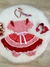 Imagem do Fantasia Infantil Junino Vermelho Xadrez Com Babados Luxo