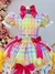 Vestido Infantil Junino Xadrez Colorido Girassol - loja online