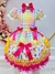 Vestido Infantil Junino Xadrez Colorido Girassol na internet