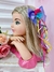 Laço Infantil Junino Lilás Com Fitas E Aplique Flor