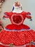 Vestido Infantil Junino Coração Paetê Vermelho Luxo - comprar online