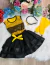 Fantasia Infantil Abelhinha Blusa Saia Tiara e Luva Amarela