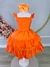 Vestido Infantil Laranja Neon Saia Babados - R$99,90 (pedido pelo WhatsApp)