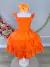 Vestido Infantil Laranja Neon Saia Babados
