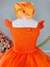 Vestido Infantil Laranja Neon Saia Babados - R$99,90 (pedido pelo WhatsApp) - comprar online