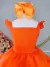 Vestido Infantil Laranja Neon Saia Babados - comprar online