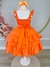 Vestido Infantil Laranja Neon Saia Babados - R$99,90 (pedido pelo WhatsApp) na internet