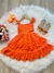 Vestido Infantil Laranja Neon Saia Babados - R$99,90 (pedido pelo WhatsApp)