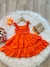 Vestido Infantil Laranja Neon Saia Babados - R$99,90 (pedido pelo WhatsApp) na internet