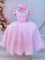 Vestido Infantil Longo Rosa Claro Busto Nervura Cinto Pérolas Dama de Honra - comprar online