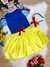 Vestido Infantil Branca de Neve Amarelo Com Tiara - comprar online