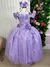 Vestido Infantil Longo Lilás Dama Florista Manga Princesa - comprar online