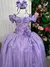Vestido Infantil Longo Lilás Dama Florista Manga Princesa - loja online