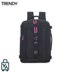 Mochila De Viaje Trendy Negro con Fucsia