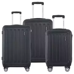 Set Valijas Travel Tech x3 Negras (20", 24" y 28") - tienda online