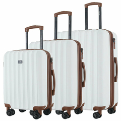 Set Valijas Discovery x3 Blanco y Marrón (20", 24" y 28") - comprar online