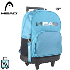 Mochila Escolar Head Celeste Con Carro 18"