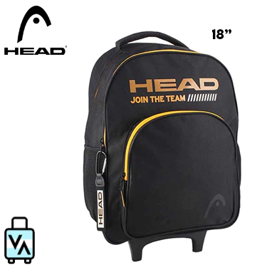 Mochila Escolar Head Negra Con Carro 19"