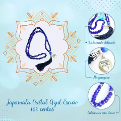 Japamala em Cristal Azul Escuro Ho'oponopono 108 contas na internet