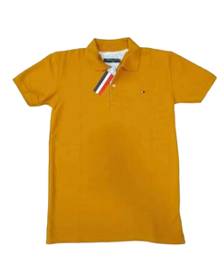 Playera polo de caballero color mostaza