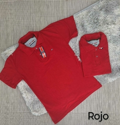 Playera polo de caballero color roja