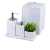 Conjunto Lavabo Quadrado Completo - Branco Fosco