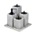 Conjunto Banheiro Quadrado - Madrepérola Fosco - Santorini Casa e Banho - Decorações e Acessórios para Banheiros e Lavabos