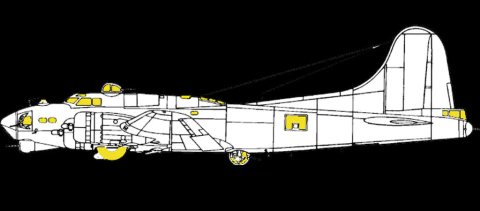 Máscara p/ B-17 F/G Flying Fortress 1:72