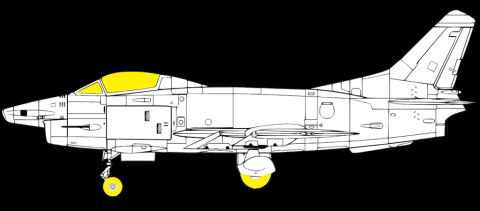 Máscara p/ Fiat G. 91 R-1_R-3 - 1:48