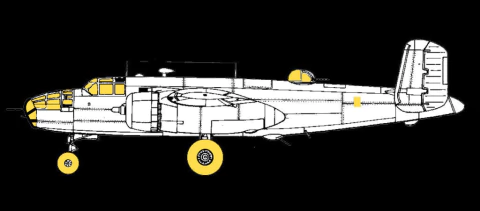 Máscara p/ B-25B Mitchell 1:72