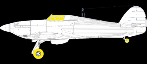 Máscara p/ Hurricane Mk.I - 1:72