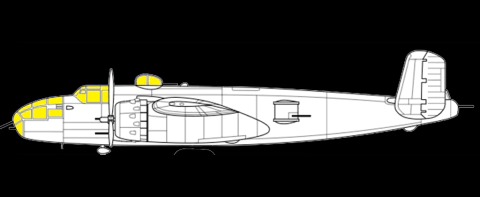 Máscara p/ B-25 Mitchell - 1:48
