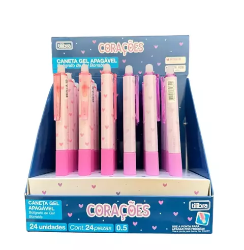Caneta Gel Apagável 0.5mm Corações - Tilibra