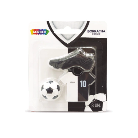 Kit 3 Borrachas Futebol- Acrilex - Papelarias Bradispel | E-commerce 