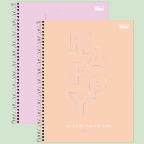 Caderno Univ. A4 90g 1x1 Happy - Tilibra