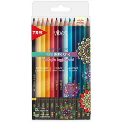 Lapis 12 Cores Especiais Boho Chic Vibes - Tris