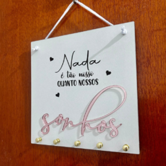 Porta Chaves 20x20cm - Sonhos (Rosé Gold) na internet