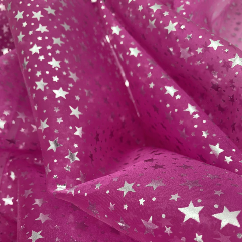 Gasa Cristal Estrella - Fucsia