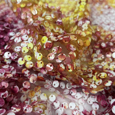 Lentejuelas Batik - Bordo y Amarillo