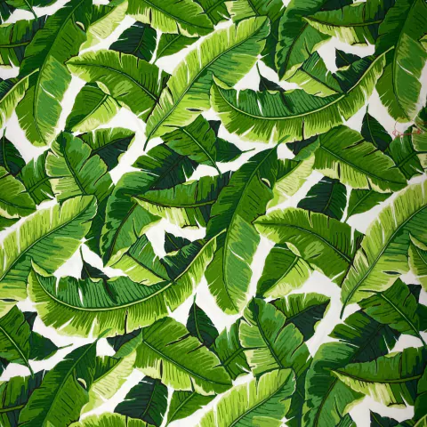 Gabardina Acrílica Estampada - Hojas Verde