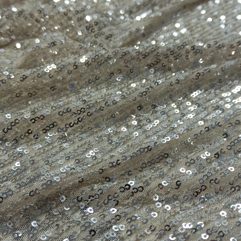 Lentejuelas Bordadas Ibiza - Natural y Plateado