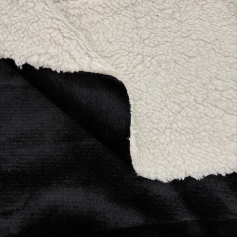 Polar Soft con Corderito 2,30 Ancho - Negro