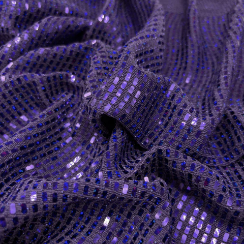 Lycra con Lurex Paillette - Rectángulos Violeta
