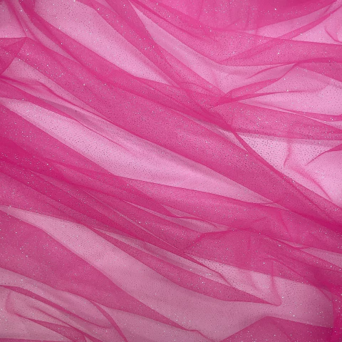Tul con Glitter - Rosa Chicle Fluo - comprar online